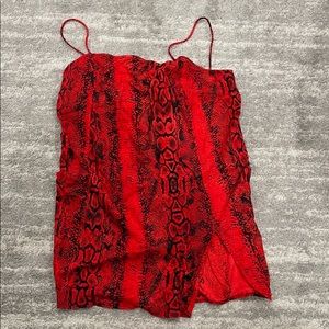 Snake print red dress size medium